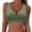 Blue, variant on Women's Swimsuit Bikini Top Cross Back Push Up Padded Swimwear Solid Color Retro Bathing Suit Beach Vacation Poolside Sleeveless, Army Green M