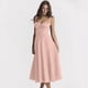 thumbnail image 4 of Vestido Bohemio de Verano para Mujer, Estilo Midi con Corsé, Informal, con Tirantes Finos y Cordones, Estilo Fluido Rosa S, 4 of 7