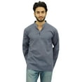 thumbnail image 3 of Atasi Chemise Tunique Décontractée en Coton Gris Col Court pour Hommes - TTTG, 3 of 7