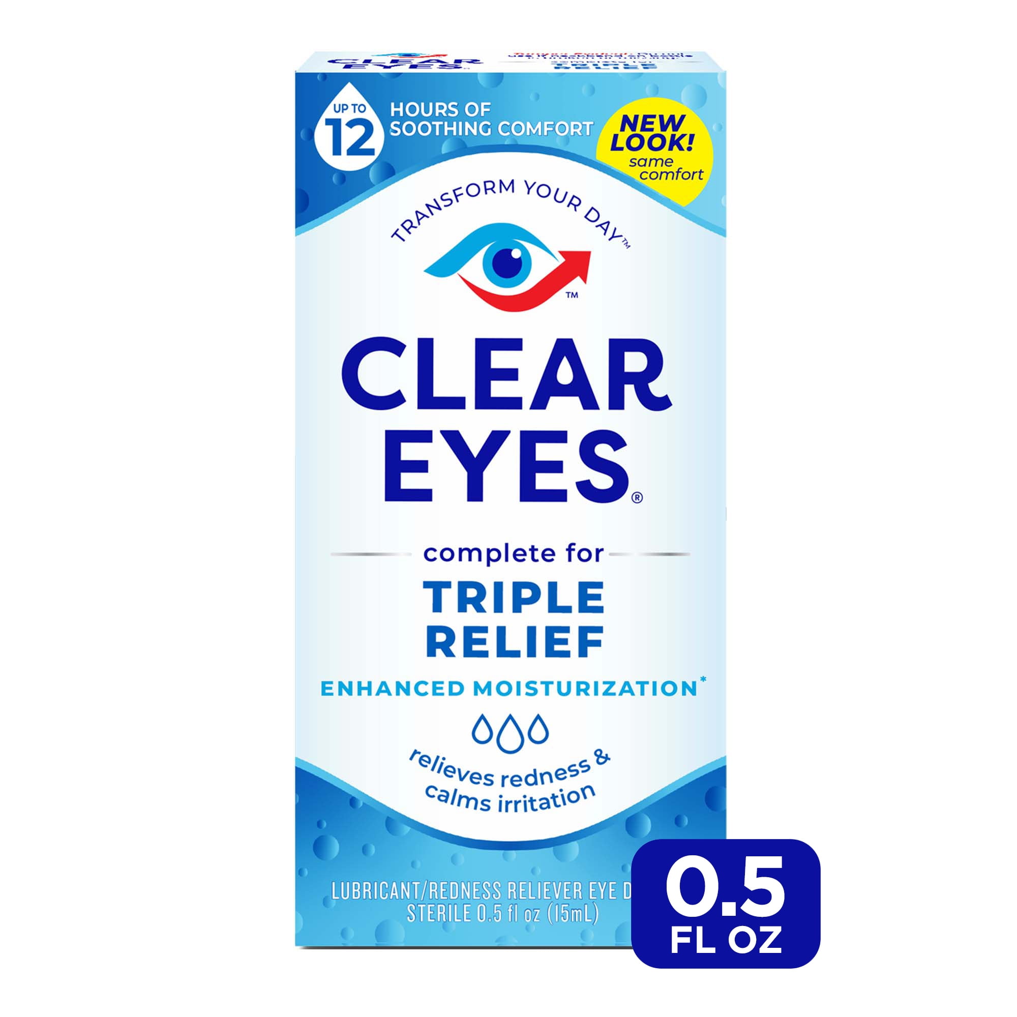 Clear Eyes Triple Relief Lubricant Eye Drops, 0.5 fl oz
