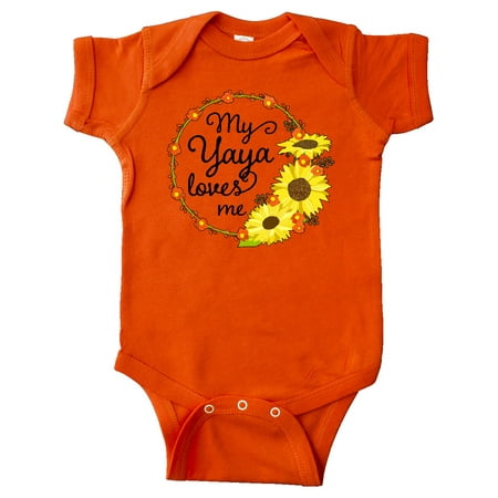 

Inktastic My Yaya Loves Me with Sunflower Wreath Gift Baby Boy or Baby Girl Bodysuit