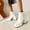 White, variant on HKEJIAOI High Heel Boots Women's Velvet Thick Soled Thick High Heeled Platform Sleeve Low Top Ankle Boots