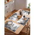 thumbnail image 5 of Placemats Set of 6, Cotton Linen Heat Table Mats Non-Slip Washable Gray Pine Tree Forest Watercolor Modern Art Placemat for Holiday Banquet Dining Kitchen Table Decor, 5 of 6