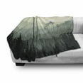 thumbnail image 3 of Forest Soft Flannel Fleece Throw Blanket, Panorama of a Valley and Mystic Forest of Pine Trees Natureme, Cozy Plush for Indoor and Outdoor Use, 60" x 80", Eggshell and Sage Green, by Ambesonne, 3 of 6