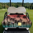 thumbnail image 2 of Pzuqiu Tropical Palm Tree Quilted Golf Cart Seat Cover - 2-Person Universal Fit With 4 Pockets, Non-Slip Protector for Golfers, 2 of 9