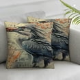 thumbnail image 3 of Fenyluxe Throw Pillow Covers 2pcs Vintage Map with Ocean Bird Egret Decorative Pillowcase for Home Sofa Bedding Couch Pillow Covers 2pcs White, 3 of 7