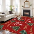thumbnail image 2 of Large Area Rugs for Living Room Bedroom, Red Christmas 5'x8' Rug Washable Carpet Runner Indoor Outdoor, Xmas Tree Snowflake Stars Farmhouse Non Slip Floor Mats Rug for Kitchen, Bathroom, 2 of 8