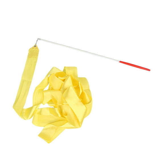 Langgg Ribbon Wands Party Favors Twirling Rod Stick Training Portable Birthday Goodie Bag Stuffers Gymnastics Dance Streamers Yellow