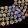 thumbnail image 3 of Natural Stone Round Flame Stone Beads Yooperlite Fire Sodalite Loose Spacer Beads for Jewelry Making DIY Bracelets Necklace 15'', 3 of 5