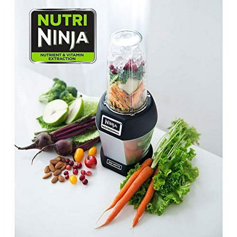  Ninja BL455_30 Nutri Professional Personal Blender Bonus Set  with 3-Sip & Seal Single Serves(12, 18, and 24 oz. Cups) & 75-Recipe  Cookbook, Stainless Steel/Black: Home & Kitchen