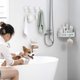 thumbnail image 5 of Carrito de ducha de esquina con ventosa, estante de ducha para baño, cesta de almacenamiento, organizador montado en la pared para champú, acondicionador, estante de ducha de plástico para cocina y, 5 of 8