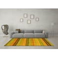 thumbnail image 3 of Ahgly Company Indoor Square Oriental Yellow Modern Area Rugs, 6' Square, 3 of 4