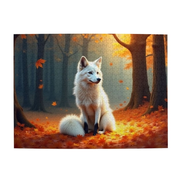 500 Piece Jigsaw Puzzle For Adults Arctic Fox In Autumn Forest Challenging & Relaxing Adult Puzzle， Vibrant Artwork， Great Gift Idea