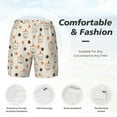 thumbnail image 3 of Balery Milk Tea Mens Swim Trunks Swim Shorts for Men Quick Dry Inseam Beach Shorts with Compression Liner Pocket-Small, 3 of 9