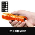 thumbnail image 5 of GORILLA GRIP LED Tactical Flashlight, 750 FT High Lumens 5 Adjustable Modes, Water Resistant, Orange, 5 of 10