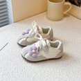 thumbnail image 5 of WNVMWI Little Girls Casual Flat Shoes Toddlers Lace Up Fashion Sneakers Children Soft Sole Cute Shoe White Sizs 12, 5 of 6