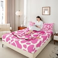 thumbnail image 4 of Homewish Western Cowgirl Boots Twin Sheet Sets 3pcs for Teens Boys Girls,Pink Cow Print Twin Fitted Sheet Microfiber,Dreamy Princess Breathable Flat Sheet,Lightweight Room Decor, 4 of 7