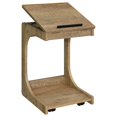 thumbnail image 4 of Coaster Ralston Table d'Appoint de Canapé en Forme de C à Dessus Relevable avec Roulettes, Brun, 4 of 15