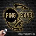 thumbnail image 3 of Craftnamesign Ping Pong Metal Wall Art Led Light, Table Tennis Metal Sign, Sport Sign Club Decor, 3 of 5