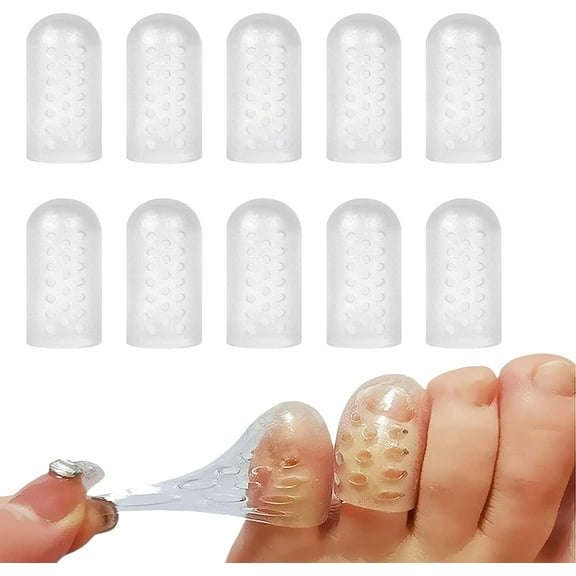 10PCS Silicone Toe Protectors, Breathable Gel Toe Caps for Corns, Blisters, Calluses