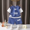 thumbnail image 2 of Back to School Outfit Toddler Boy Short Sleeve Cartoon Print Shirt and Shorts First Day of School Summer Clothes Set 6-12 Months 12-24 Months 2t 3t 4t 5t 6t 7t 8t 9t Children 12-18 Months, 2 of 6