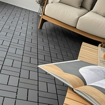 Plastic Interlocking Deck Tiles,44 Pack Patio Deck Tiles,12"x12" Square Waterproof Outdoor All Weather Use, Outdoor and Indoor Patio Decking Tiles for Poolside Balcony Backyard, DARK Grey