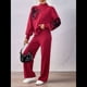 thumbnail image 5 of Conjunto de 2 Piezas para Mujer: Jersey de Punto de Larga y Pantalón , Chándal A Juego Rojo L, 5 of 10