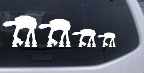At At Star Wars Stick Family Car Or Truck Window Laptop Decal Sticker White  12In X 3.4In - Walmart.Com