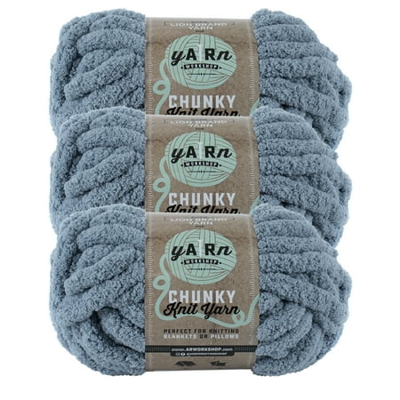 UPC: 0842093122692 | Lion Brand Yarn AR Workshop Blue Jumbo Polyester Chenille Blue Yarn 3 Pack