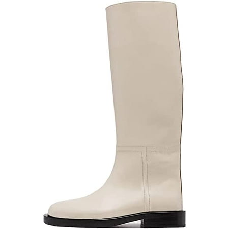 

Women s Knee High Flat Boots Comfortable Pull On Round Toe Comfortable Winter Shoes