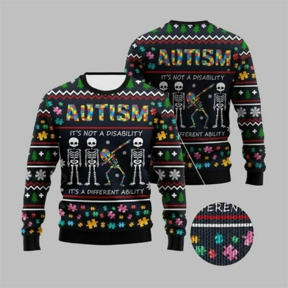 2025 Christmas Autism 3D Christmas Sweater