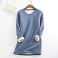 thumbnail image 2 of 2025 Clearance! 50% Off Clear! asdoklhq Womens Plus Size Tops Clearance,Keep Warm 's Casual V-Neck Long Sleeve Solid Ladies Sweatshirts Blouse Tops, 2 of 7