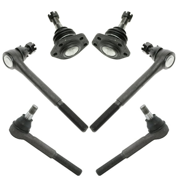 TRQ 6 Piece Steering Suspension Kit Upper Ball Joints Inner Outer Tie Rod Ends PSA64850