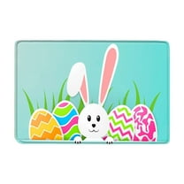 Easter Welcome Door Mat Happy Easter Rabbit Rugs Indoor Outdoor Doormats for Front Door Bathroom Non Slip Washable Doormats for Home Easter Day Decoration, 15.7 x 23.6 inch