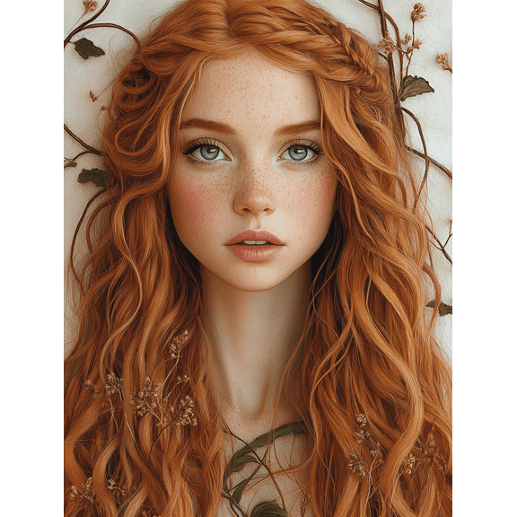 Redhead Girl Canvas Art Print,Perfect for Bedroom,Living Room,Bathroom,Office,and Dorm Decor