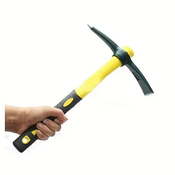 1pc, Forged Weeding Garden Pick Axe With Fiberglass Handle For Loosening Soil, Gardening, Camping Or Prospecting