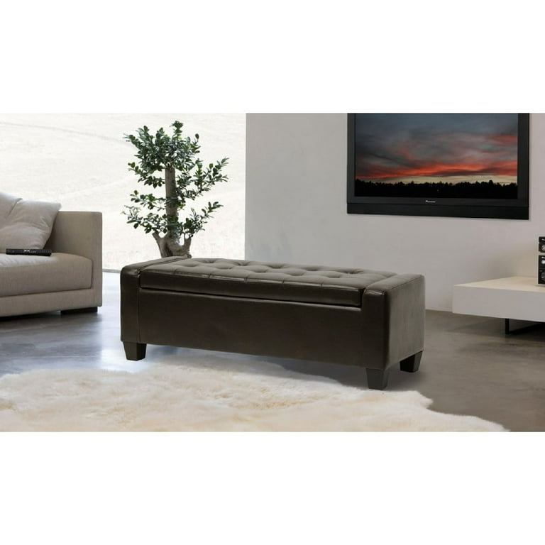 Baxton Studio Manchester Dark Brown Ottoman Baxton Studio Manchester Dark Brown Ottoman