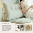 thumbnail image 4 of ANMINY Triangle Headboard Pillow Full Filling Backrest Wedge Pillow w/ Side Pocket Removable Cover Corduroy Texture, 4 of 8