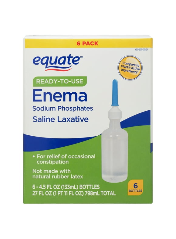Equate Enema Sodium Phosphates Saline Laxative, 4.5 fl. Oz., 6 Count