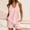 Pink, variant on Women's Shorts Suit Set Soft V Neck Sleepwear Pajama Outfit with Pockets Comfortable Wear Summer Nightwear