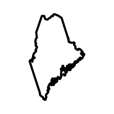 Maine Outline Sticker Decal Die Cut - Self Adhesive Vinyl - Weatherproof - Made in USA - Many Color and Sizes - me