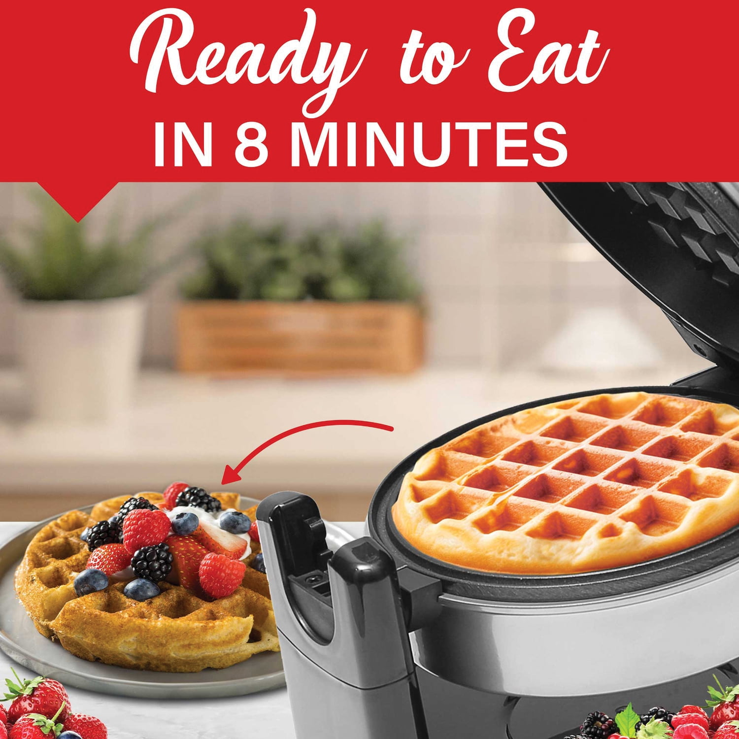 Brentwood Electric Belgian Waffle Maker, Silver