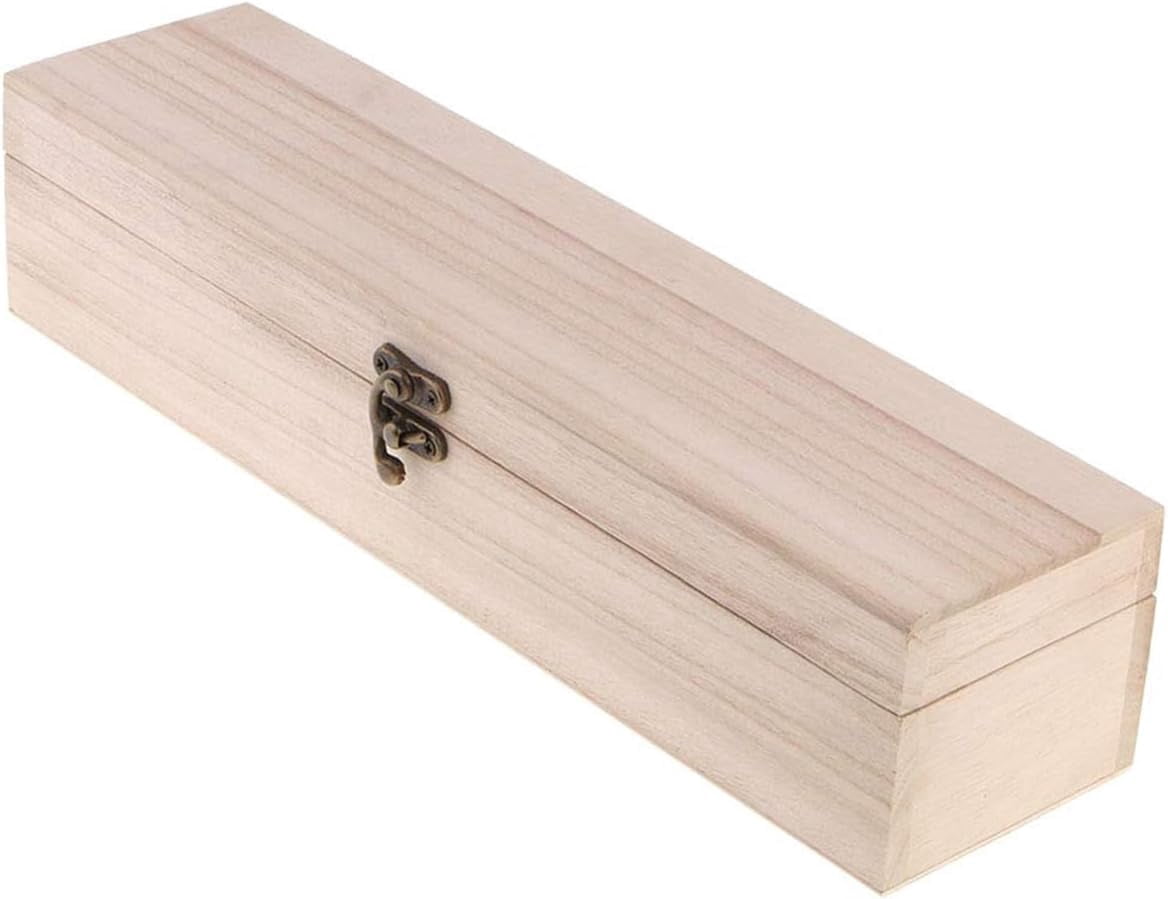 Unfinished Wood Box, 5 Pack Ready to Decorate Wooden Box with Hinged Lid, Craft Box Pencil Box for Tea Trinket Storage, Make Your Own Gift, Jewelry, Photo(7.87 * 3.94 * 1.97In)