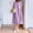 Purple, variant on IDALL Summer Dresses,Casual Dresses Solid Neck Women Casual Short Sleeve Loose Dress Elastic Round Dress Waist Women's Casual Dress Petite Dresses,Linen Dress,Modest Dresses Dark Blue Dress L