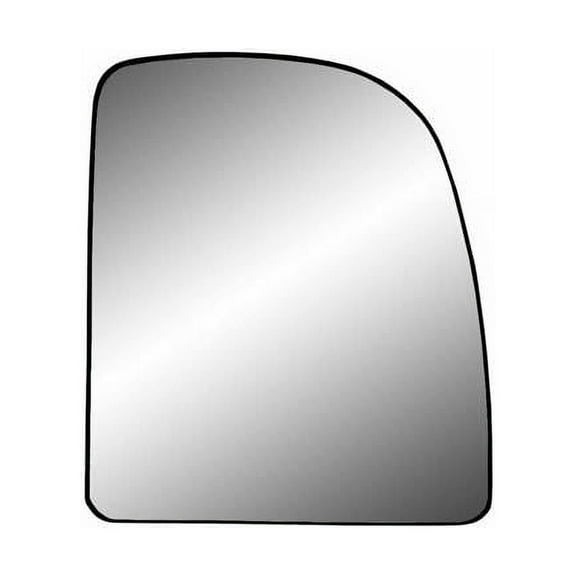 80237 - Fit System Passenger Side Non-heated Mirror Glass w/ backing plate, Econoline 02-14, Ford Excursion 00-05, F250, 350, 450, 550 Super Duty Pick-Up 99-07, towing mirror top lens