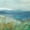 Blue Mountain Overlook, variant on Elephant Stock Wild Garden Abstract Wall Art - Horizontal Canvas Wall Art - Living Room Wall Decor - Abstract Canvas - Green And Blue Decor By Karen Lorena Parker - 12" x 8"