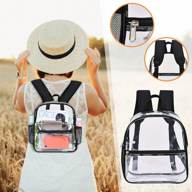 YiFudd Clear Mini Backpack Stadium Approved, Waterproof Transparent