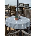 thumbnail image 2 of Outdoor Tablecloth with Umbrella Hole for Patio/Picnic/Party/Camping, Ombre Waterproof Table Cloth Round Cover Washable, Farmhouse Stripes Modern Abstract Art (Dia 60"), 2 of 8