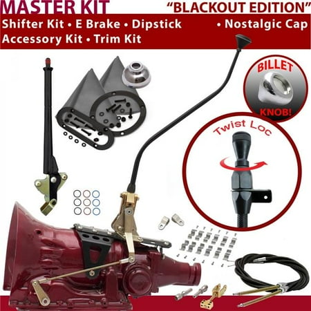 American Shifter C6 Shifter Kit Black 23 in. Swan E Brake Cable Clamp Clevis Trim Kit Dipstick for F592F