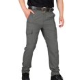 thumbnail image 2 of Men's Heavy-Duty Work Pants - Work Pants for Men Ripstop Cargo, Extra-Deep Pockets, Construction & Hiking Gray XL, 2 of 5